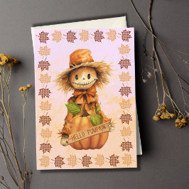 Hej Pumpkin Fågelskrämma Halloween Greeting Card Kort