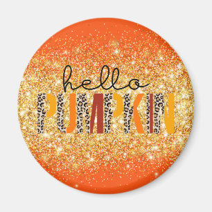 Hej Pumpkin Fall Autumn Anpassa text och Färg Magnet