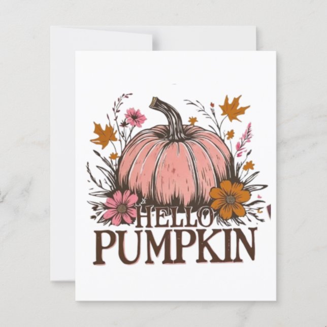 Hej Pumpkin Fall Blommigt Design 🎃 🍂 (Framsida)