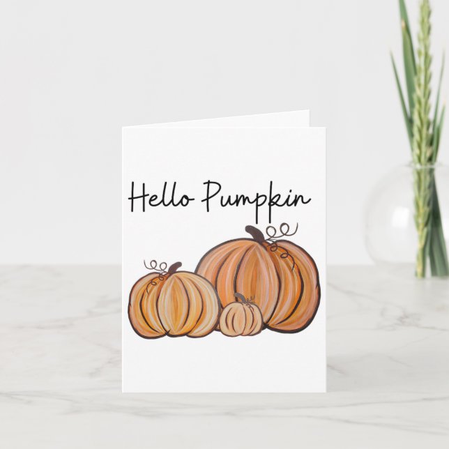 Hej Pumpkin Fall Halloween Graphic Kort (Framsida)
