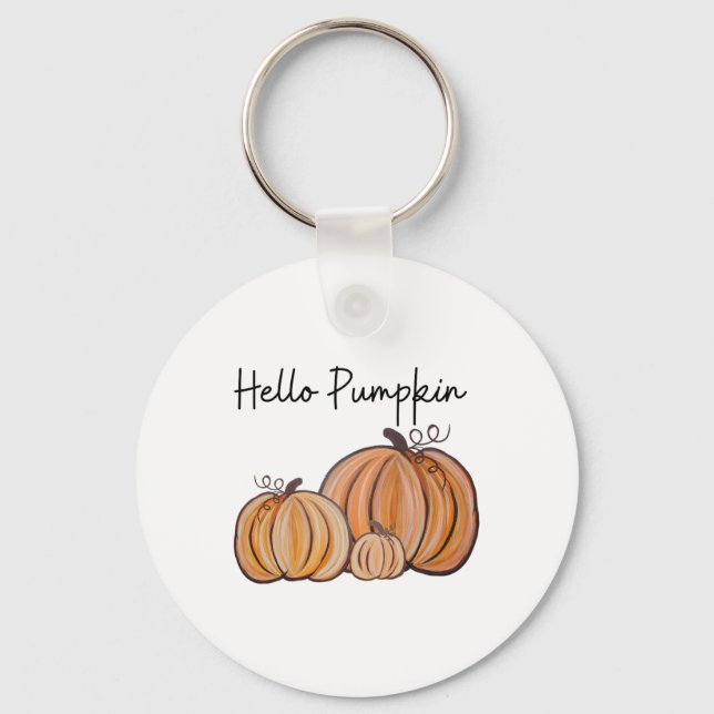 Hej Pumpkin Fall Halloween Graphic Nyckelring (Framsida)