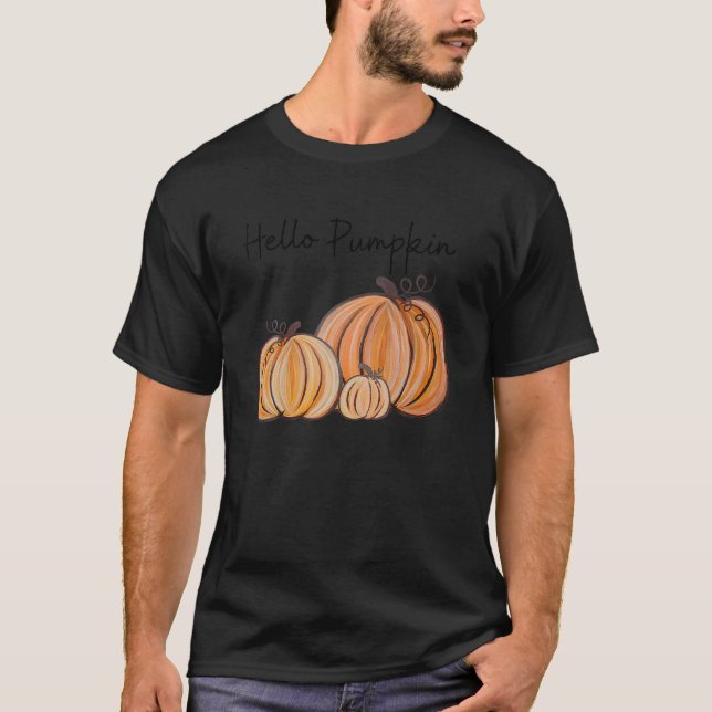 Hej Pumpkin Fall Halloween Graphic T Shirt (Framsida)