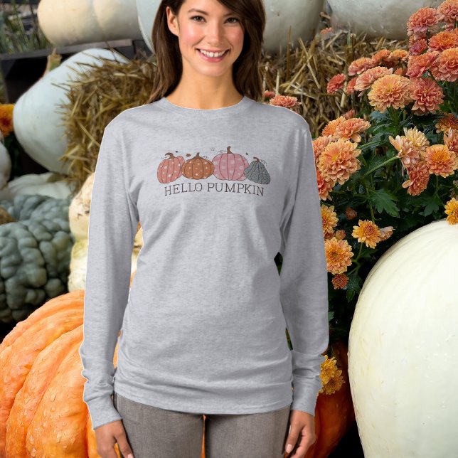 Hej Pumpkin Fall Långärmad T-Shirt (Skapare uppladdad)