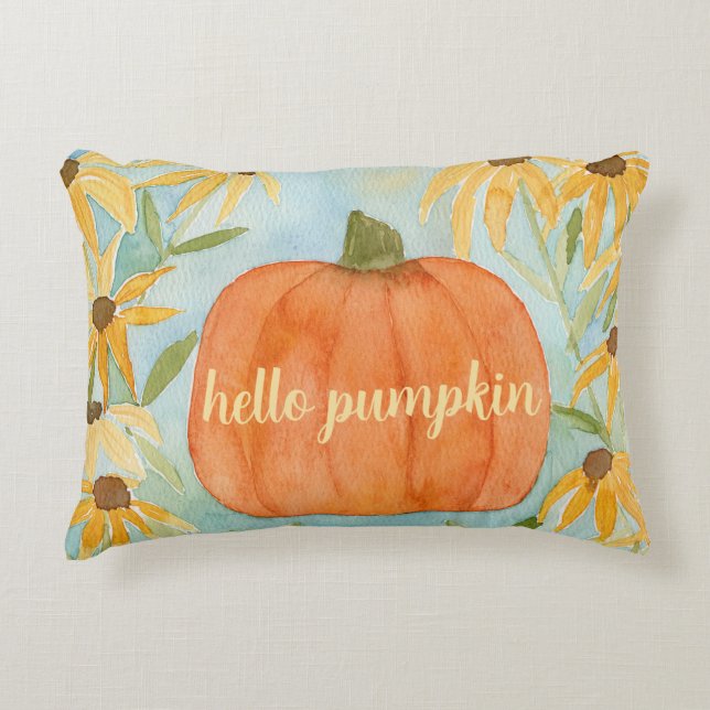 Hej Pumpkin Fall Pillow Autumn Dekorativ kudde (Framsidan)