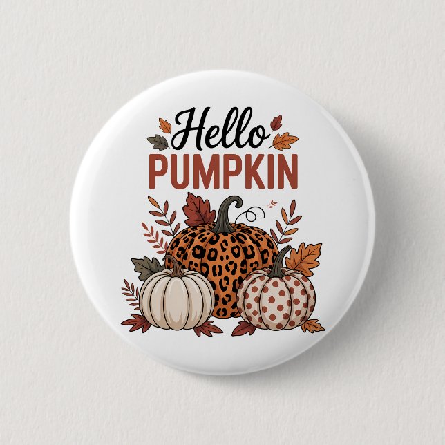 Hej Pumpkin Fallhöst Knapp (Framsida)