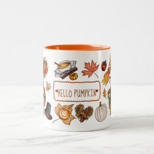 Hej Pumpkin för höstfällans Säsong Thanksgiving Två-Tonad Mugg