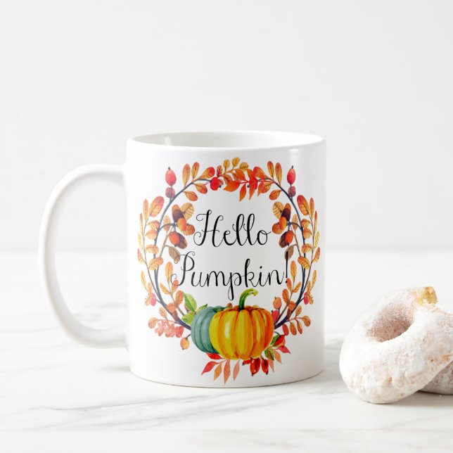 "Hej Pumpkin!" Hösten Wandan Coffe Mugg (Med munk)