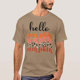 Hej Pumpkin Retro Leopard Hej Fall Autumn Wome T Shirt