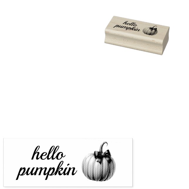 Hej Pumpkin Rubber Frimärke Stämpel (Stämplad)