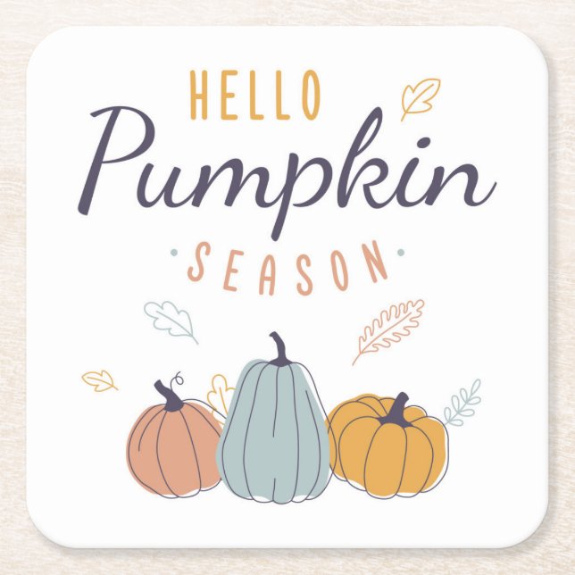 Hej Pumpkin Season Underlägg Papper Kvadrat (Framsidan)