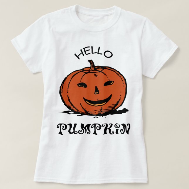 Hej Pumpkin Shirt, Womens Pumpkin Shirt, Fall T Shirt (Design framsida)