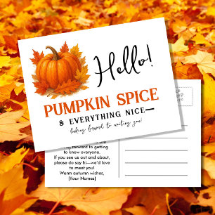 Hej Pumpkin Spice & All Nice-granne Meddelande Vykort