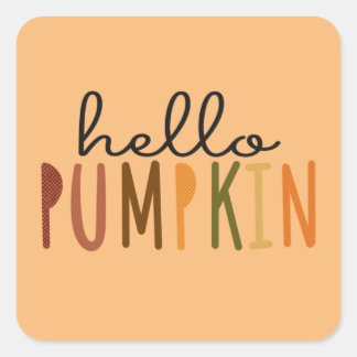 Hej Pumpkin Sticker Fyrkantigt Klistermärke