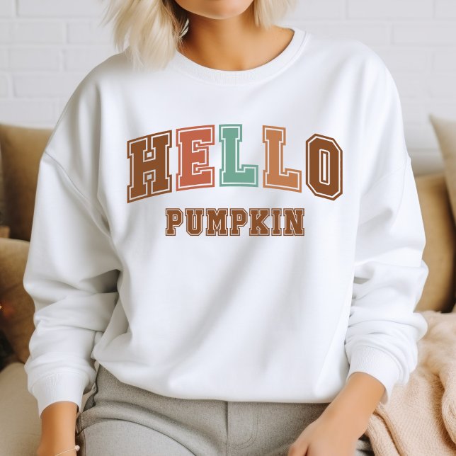 Hej Pumpkin Trendig Autumn Varsity Sweatshirt T Shirt (Skapare uppladdad)