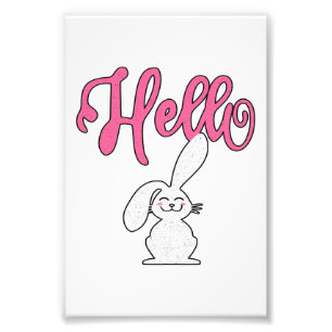 Hej Rabbit Bunny   Cute Bunny Älskare Gift Fototryck