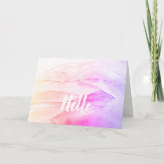 Hej Rainbow Watercolor Card Kort