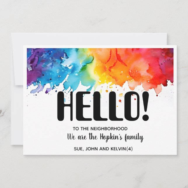 Hej, redigerbar Vi är nya i grannskapet Inbjudningar (Framsida)