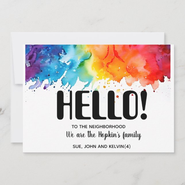 Hej, redigerbar Vi är nya i grannskapet Inbjudningar (Framsida)