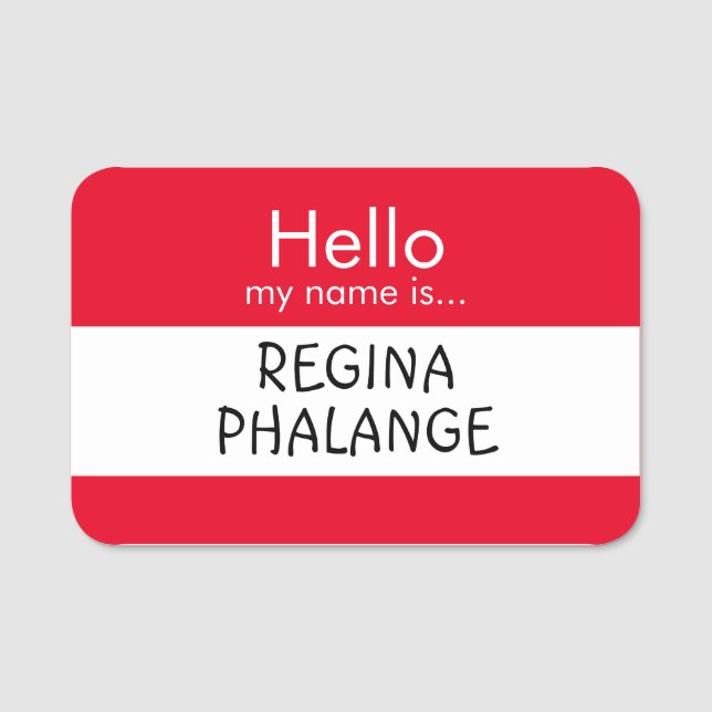 Hej... Regina Phalange Namnbricka (Framsida)