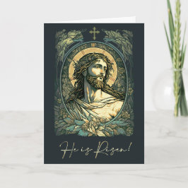 Hej, Risen! Art nouveau Jesus Painting Påsk Helgkort