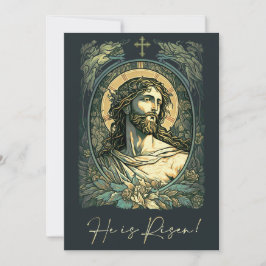 Hej, Risen! Art nouveau Jesus Painting Påsk Julkort