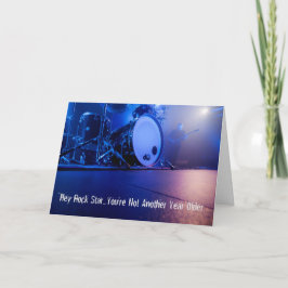 Hej Rockstjärna Musician Birthday Card Kort