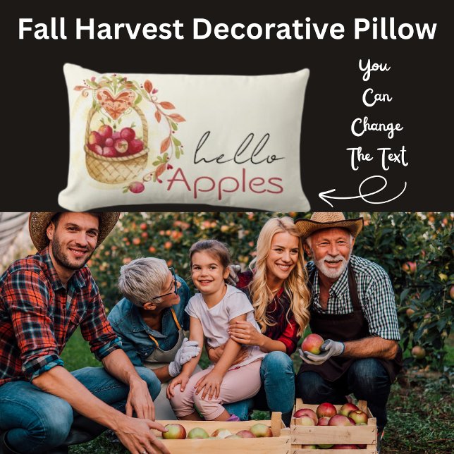 Hej Röda Äppel Träningsdyna för Ländryggen Lumbarkudde (Fall Harvest Decorative Pillow)