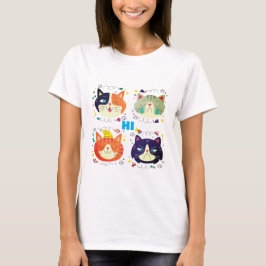 Hej Rolig Katt Meme Grafisk T-Shirt