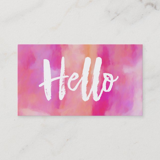Hej Rosa Abstrakt Artsy Beresh Visitkort (Framsida)