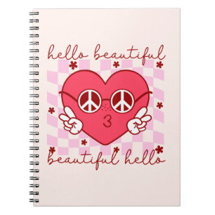 Hej Rosa Heart Anteckningsbok