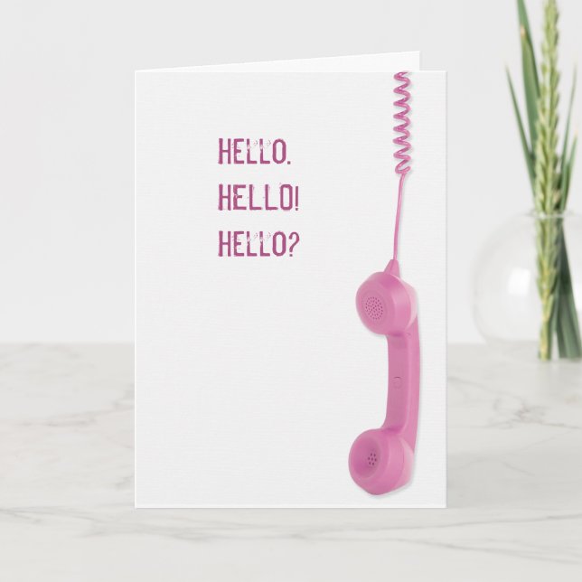 Hej Rosa Retro-telefonkort Kort (Framsida)