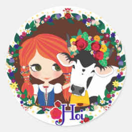 Hej... ♥ runt klistermärke