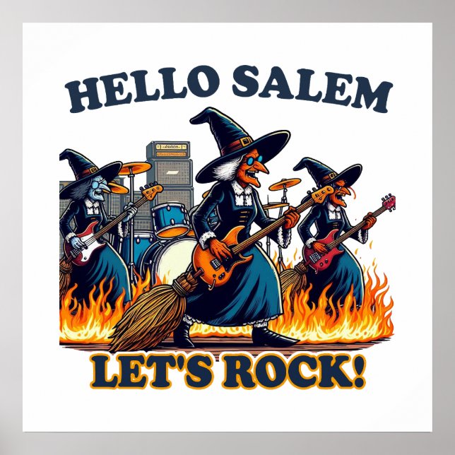 Hej Salem Massachusetts Häxrockband Poster (Framsidan)