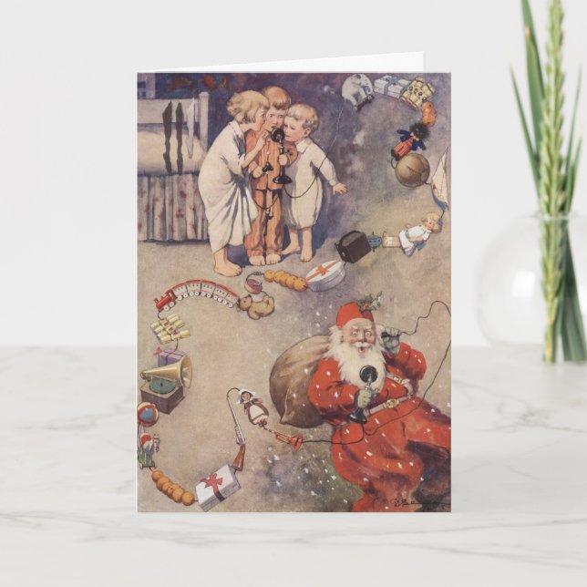 Hej, Santa! av George E Studdy Helgkort (Framsida)