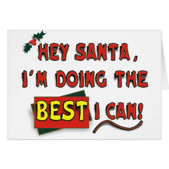 Hej, Santa! Hälsningskort (Framsidan Horizontal)