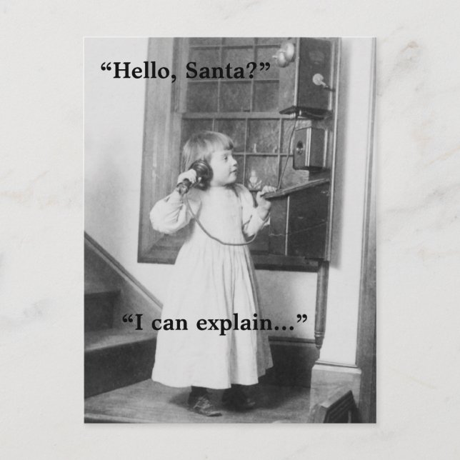 Hej, Santa? - vykort (Framsida)