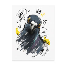 Hej Sassy Pigeon Porträtt – Djärv Handritad Fågel