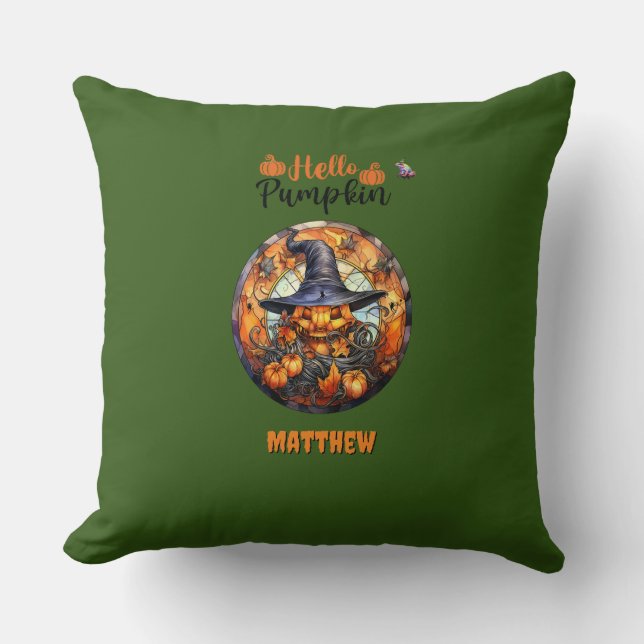 Hej Scary Hallow'en Pumpkin Kudde (Framsida)