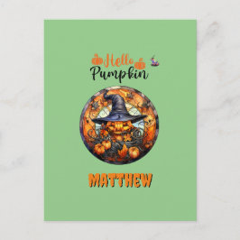 Hej Scary Hallow'en Pumpkin Vykort