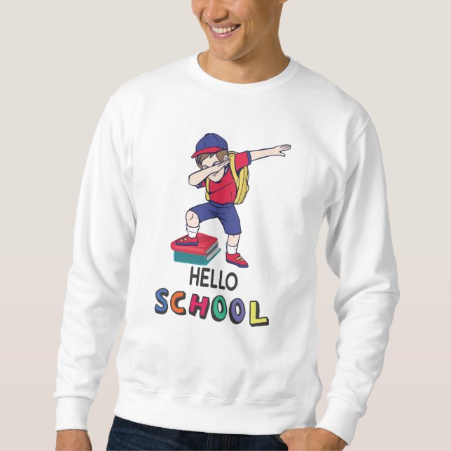 Hej School Lång Ärmad Tröja (Framsida)