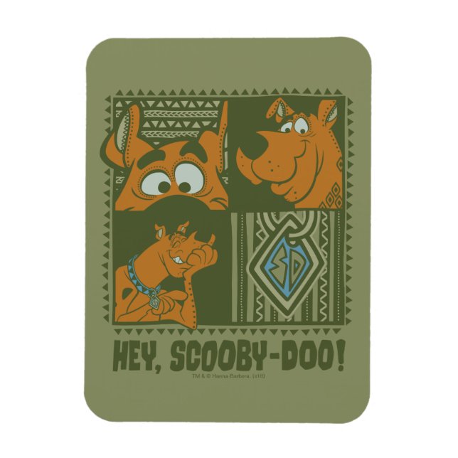 Hej Scooby-Doo Tribal Square Graphic Magnet (Vertikal)