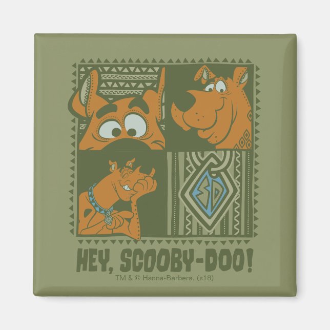 Hej Scooby-Doo Tribal Square Graphic Magnet (Framsidan)