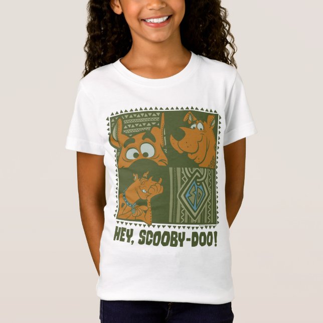 Hej Scooby-Doo Tribal Square Graphic T Shirt (Framsida)