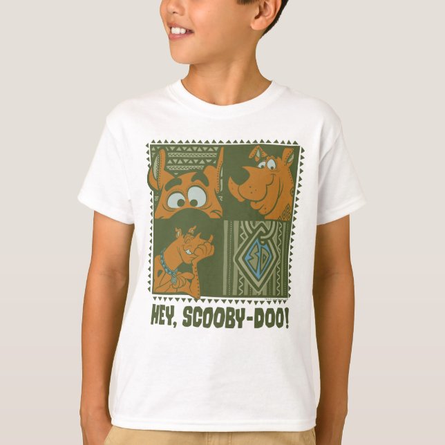 Hej Scooby-Doo Tribal Square Graphic T Shirt (Framsida)