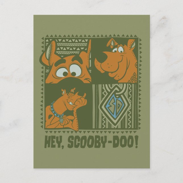 Hej Scooby-Doo Tribal Square Graphic Vykort (Framsida)