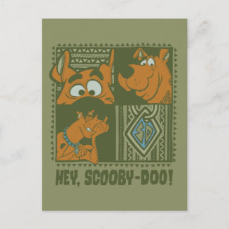 Hej Scooby-Doo Tribal Square Graphic Vykort