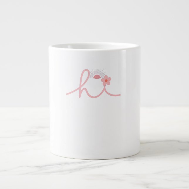 "hej" Script Mountain Sunset Design Jumbo Mugg (Framsidan)