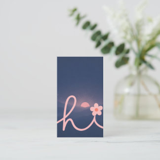 "hej" Script Mountain Sunset Design Visitkort