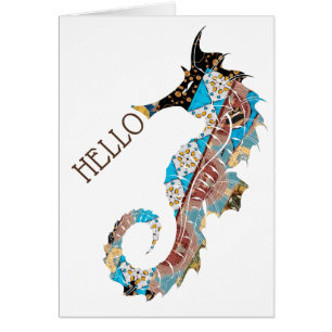 Hej Seahorse Hälsningskort