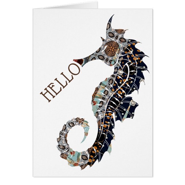 Hej Seahorse Hälsningskort (Framsidan)